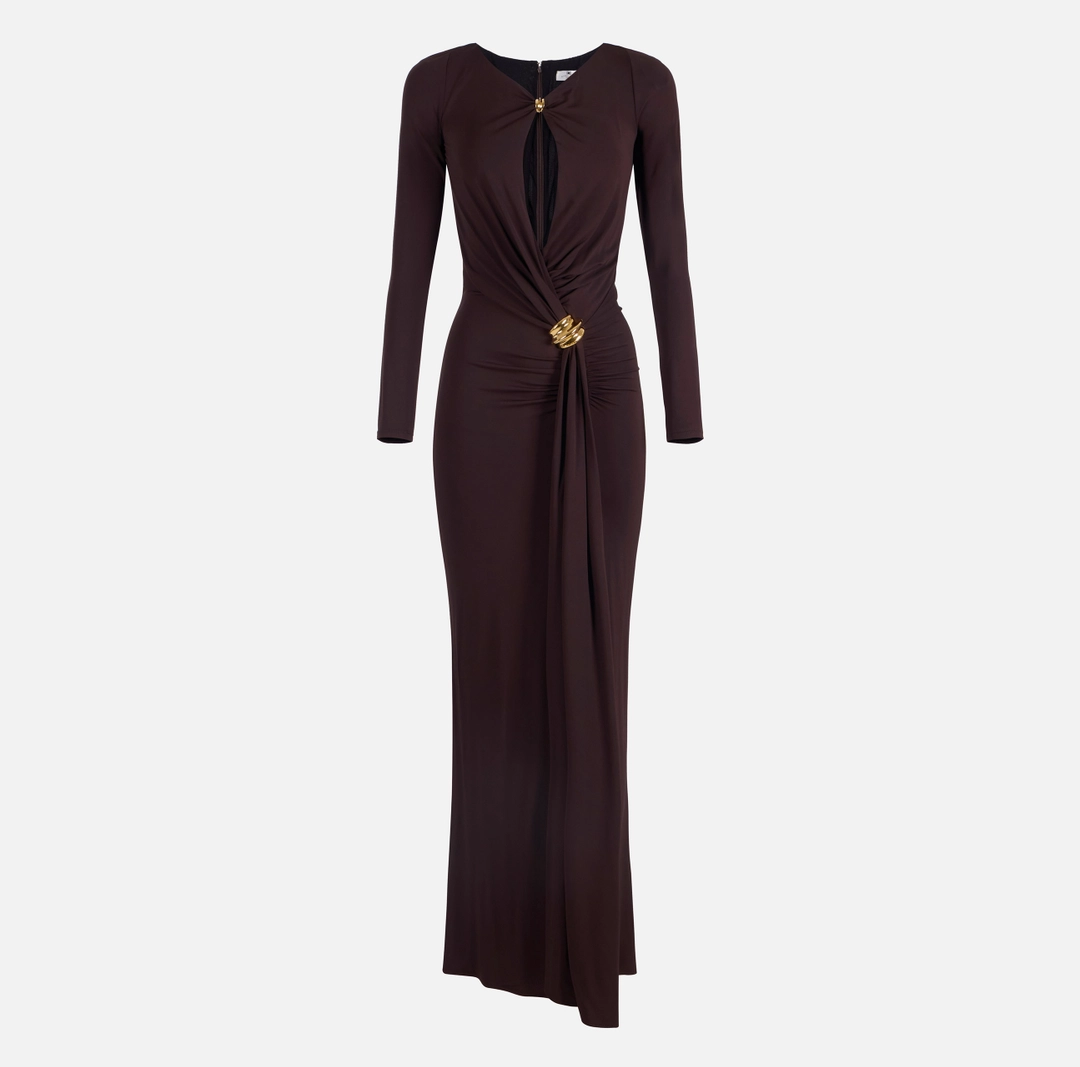 Elisabetta Franchi Sukienka red carpet z biżuteryjnymi detalami Elisabetta Franchi Sukienka red carpet z biżuteryjnymi detalami - obrazek 1