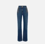 Elisabetta Franchi Jeansy palazzo z guzikami
