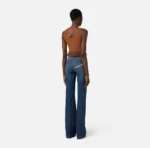 Elisabetta Franchi Jeansy palazzo z guzikami - obrazek 2