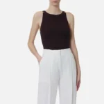 Elisabetta Franchi Body z dżerseju z krepy z elementami z logo