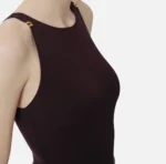 Elisabetta Franchi Body z dżerseju z krepy z elementami z logo - obrazek 2