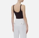 Elisabetta Franchi Body z dżerseju z krepy z elementami z logo - obrazek 3