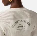 Elisabetta Franchi Dzianinowy kardigan z nadrukiem z logo - obrazek 3